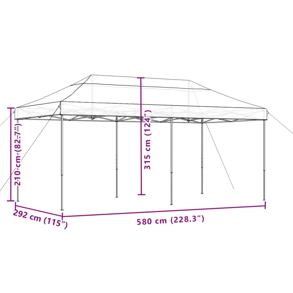 Pop-up namiot pawilonowy zielony 580 x 292 x 315 cm