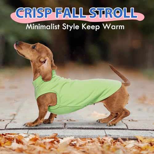 Image of Warm Fleece Dachshund Clothes for Medium Dogs, Green, XXL | Soft dachshund sweater for Long-Body Dogs, Lightweight Pullover Vest for Indoor Daily Wear,dachshund vest