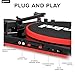 Gemini Sound TT-900 - Stylish 3-Speed Turntable with Wireless Bluetooth, Pitch Control, and Powerful 50W Speakers (Red)