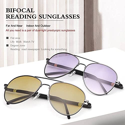 YIMI 2 works Bifocal Vintage Invisible Reading Sunglasses UV400 Protection Spring Hinge Sun Readers Anti Blue Light Glasses for Men Women Sports Driving Safety Eyeglasses Tinted Shades Eyewear 3.0 - Image 3