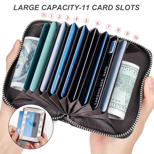 Image of Credit Card Wallet, RFID Card Case Wallet, Zipper Card Cases Holder for Men Women, RFID Blocking, KeyChain Wallet, Compact Size Card Organizer Case for Women
