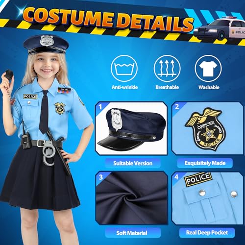 Disfraz completo de policía para niñas Luucio miniatura 3