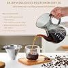 Unbreakable - Pour Over Coffee Maker with Double Stainless Filter 27 fl oz, Thickened Heat-Resistant Borosilicate Glass Pour Over Coffee Dripper, Stovetop Safe