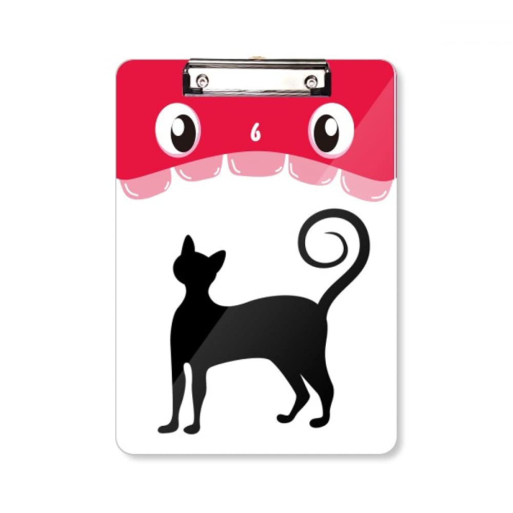 Bloc-notes A4 chat noir avec dossier à tête plate pour écrire stable