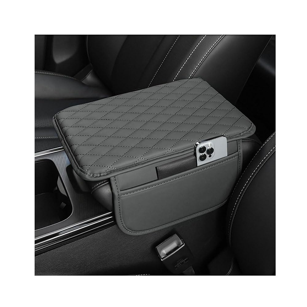 ABCHL Car Armrest Cushion Centre Console Cover Pad for Toyota C-HR (AX10 AX20 2016-2025 2026),Anti Auto Arm Rest Box Protector Mat with Storage Pockets,Vehicle Interior Accessories,Grey