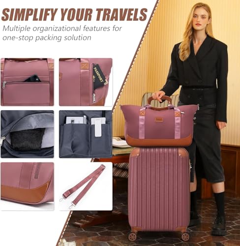 Image of Cosbarn Carry On Luggage Sets 3 Piece, 20 Inch Luggage 22x14x9 Airline Approved with Wheels and TSA Lock, ABS Lightweight Hardshell Travel Suitcase Set with Duffel Bag Travel Bag for Men Women