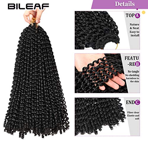 6Pcs Passion Twist Hair 18 Inch Braiding Water Wave Crochet Hair For Disstressed Butterfly Locs Crochet Hair Bohemian Braids Passion Twist Crochet Braiding Hair Extensions (1B) #TOP2