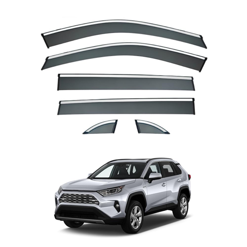 Qoemrhelt 6Pcs 4Pc Set In-Channel Wind Deflectors, For Toyota Rav4 (Xa50) 2020-2025 Window Visors Rain Guards Vent Visors Rain & Sun Protection,Car Accessories,