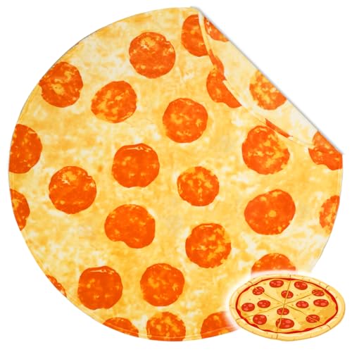 Image of Bnuitland Pizza Funny Blanket, 300 GSM Double Sided Giant Novelty Realistic Food Blanket for Adults and Kids, Super Soft Flannel Throw