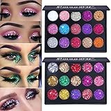 MEICOLY Glitter Eyeshadow Palette 30 Colors Pressed Pigmented Mineral Ultra Makeup Shimmer Sequined Palette Self Adhesive Eye Shadow Long Lasting Waterproof