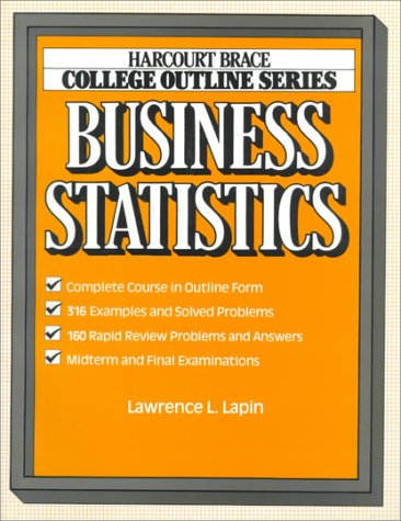 Business Statistics (Harcourt Brace Jovanovich College Outline Series)
