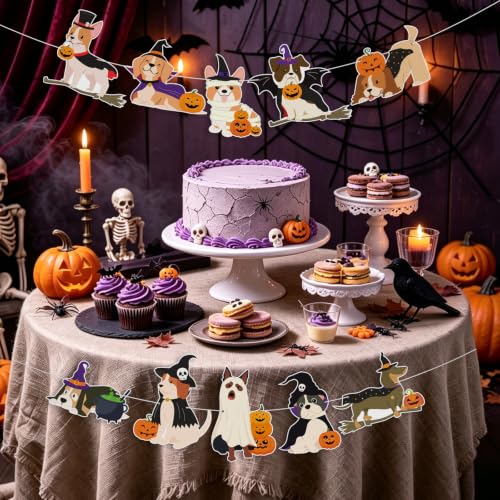 Image of Halloween Dog Banner Party Decorations for Pet Halloween Birthday Party