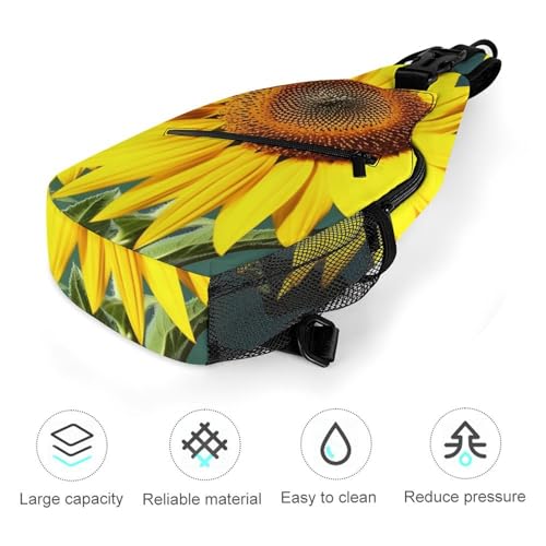 Mochila de pecho tipo sling Bloom Sunflower para hiking miniatura 5