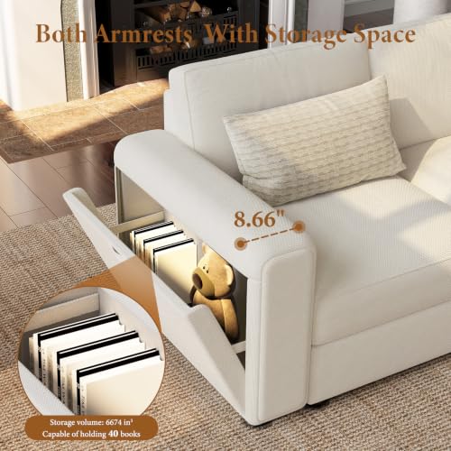 Vesgantti 100" Modular L Shaped Sectional Couch for Living Room, Beige - image 2