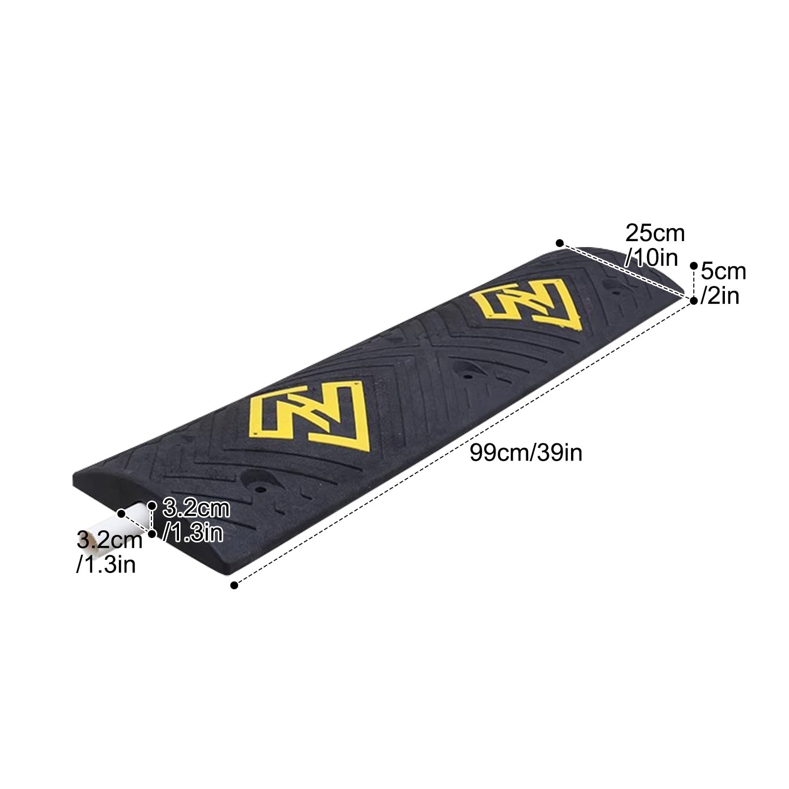 Rampa Protectora Antideslizante de Alta Resistencia para Cables: topes de Goma para mangueras multicanal, Ideales para garajes y aparcamientos. Rampa de Seguridad para Cables.