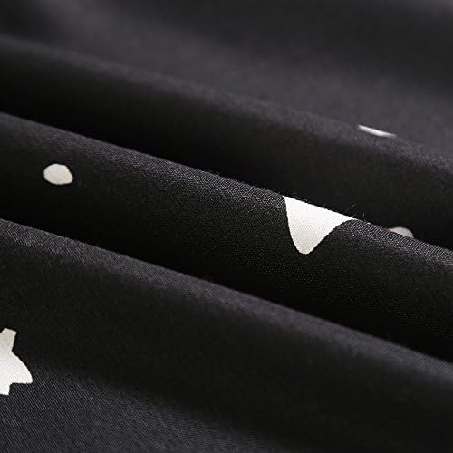 Vaulia Lightweight Microfiber Duvet Cover Set with Zipper Closure, Printed Starry Sky Pattern, Black - Twin Size