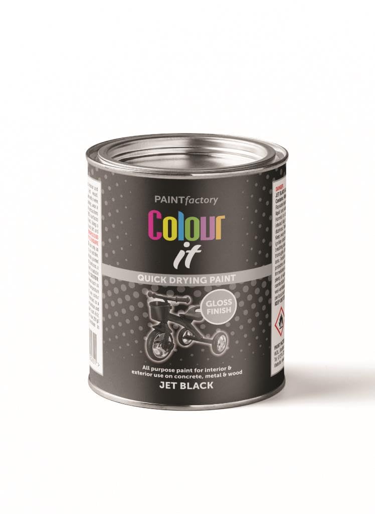 Monal Black Gloss 300Ml - 3065 Colour It Paint Tins – 300Ml – Durable Gloss & Radiator Paint For Wood, Metal, Furniture & Home Surfaces (Black Gloss 300Ml - 3065)