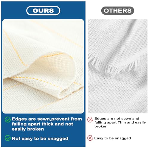 Image of 60 inchx80 tufting Cloth for Rug tufting, overlock tufting Cloth with Marker Thread, Monks Cloth for Rug Making (White, 60 x 80 inch)