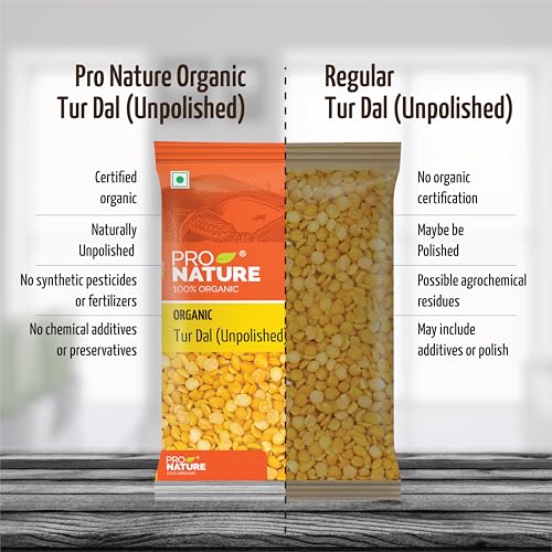 Image of Pro Nature 100% Organic Tur Dal /Arahar Dal - 1kg (Pack of 2)