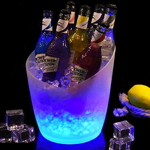 6Pcs Led Ice Bucket - Portable Colorful Gradient Ice Bucket 5 Liter,Great For Home Bar, Chilling Beer, Champagne And Wine,Pack Of 6 Pcs (Lemon-6Pcs) #TOP5