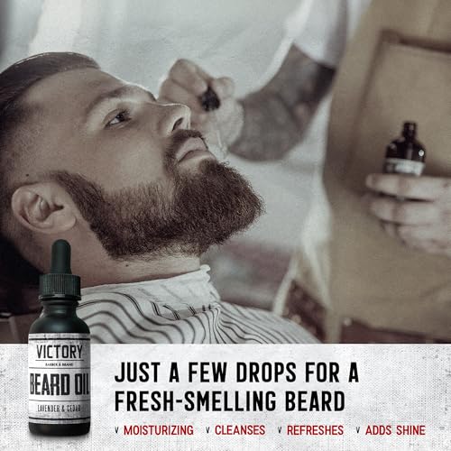 Victory Barber & Brand Beard Oil | End Beardruff with Moisturizing Conditioner for Men | Get Beard Envy | Lightly Scented with Cedar and Lavender | Made in the USA - Image 4