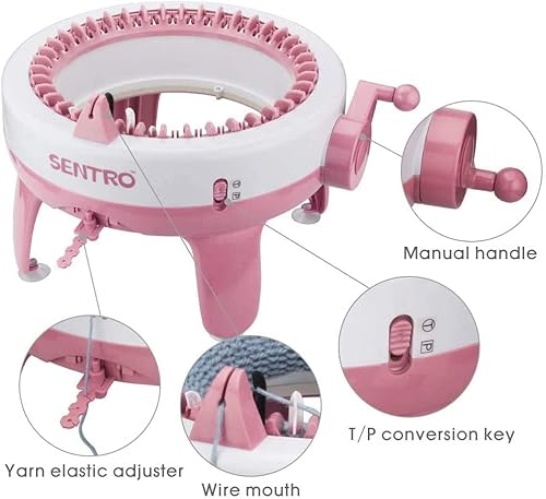 Miniatura 9 de XIZHIYO Máquina de tejer 48 agujas, telar de tejido inteligente para tejer doble máquina de tejer kit para adultos o niños (48)