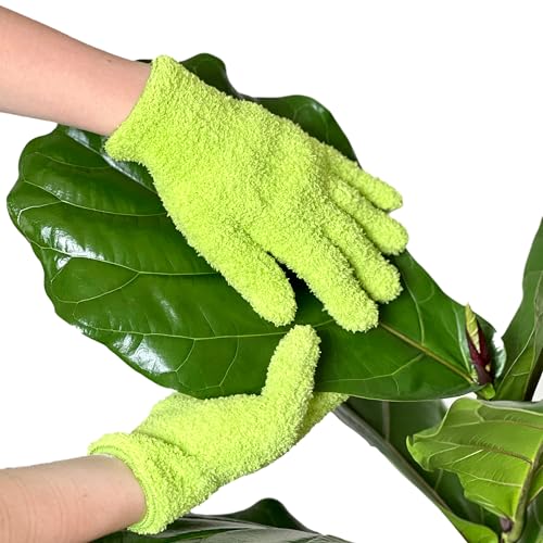 BLESS YOUR SOIL Microfiber Dusting Gloves for Plants : Premium, Gentle, Traps Dust, Washable, Lint...