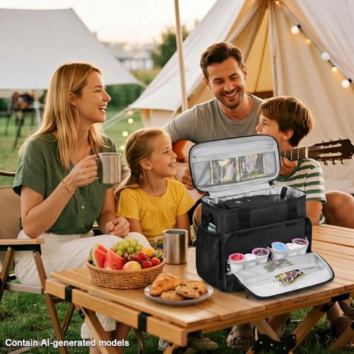 Image of Coffee Maker Travel Bag Compatible with Keurig K-Mini Mate /Mate Plus,Single Serve Coffee Brewer Carrying Case with Multiple Pockets for K-Cup Pods & Accessories,Gift for Coffee Lovers,Easy-Clean,Black