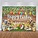 Mocsicka Easter Backdrops for Photography Spring Easter Photo Rustic Wood Photography Background Easter Bunny Eggs Hunts Decorations Banner(7x5ft)