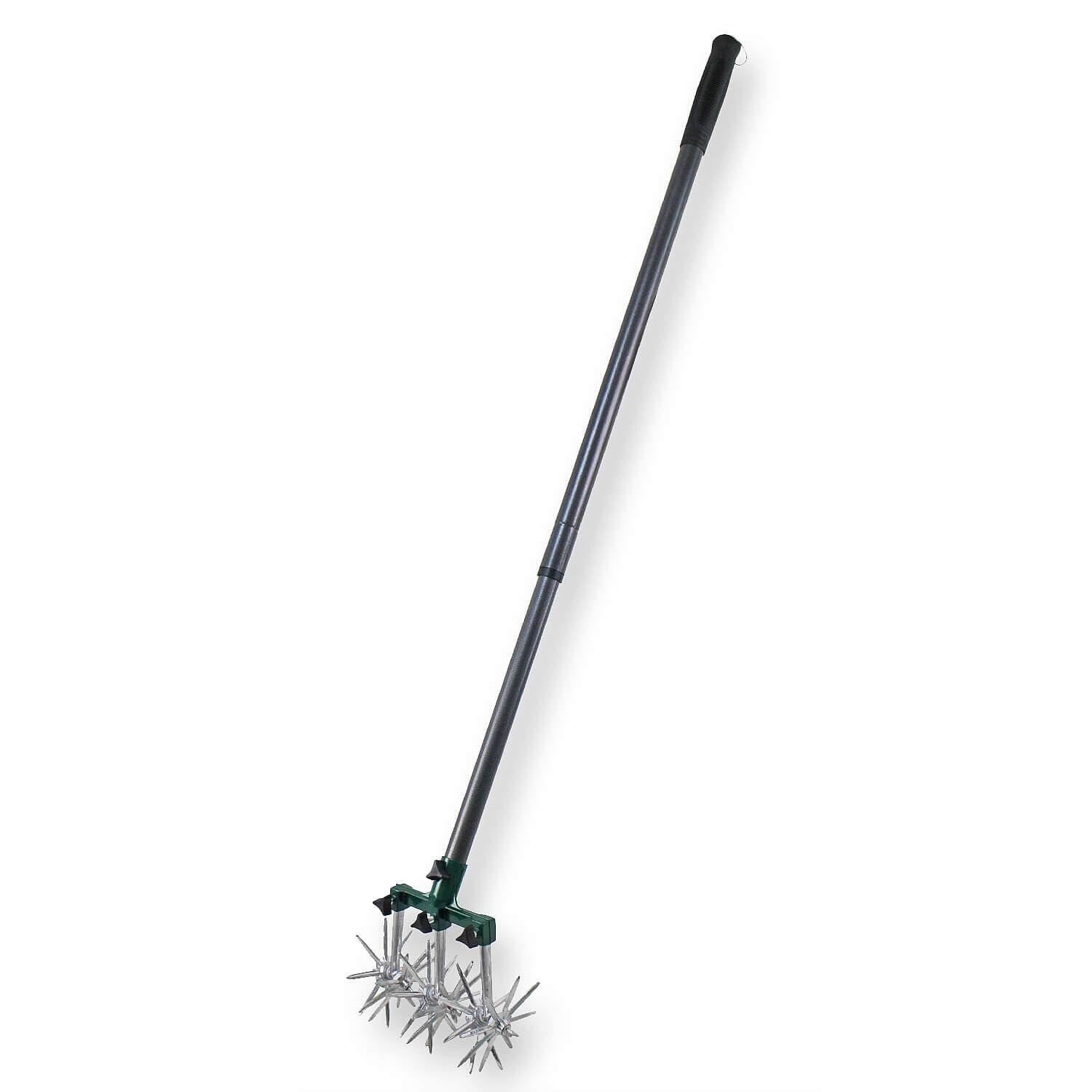 Coopers of Stortford - Long Handled Rotary Cultivator Gardening Rotary Tiller 48 Powerful Offset Blades Reseeding Grass or Soil Mixing L145cm x W20cm