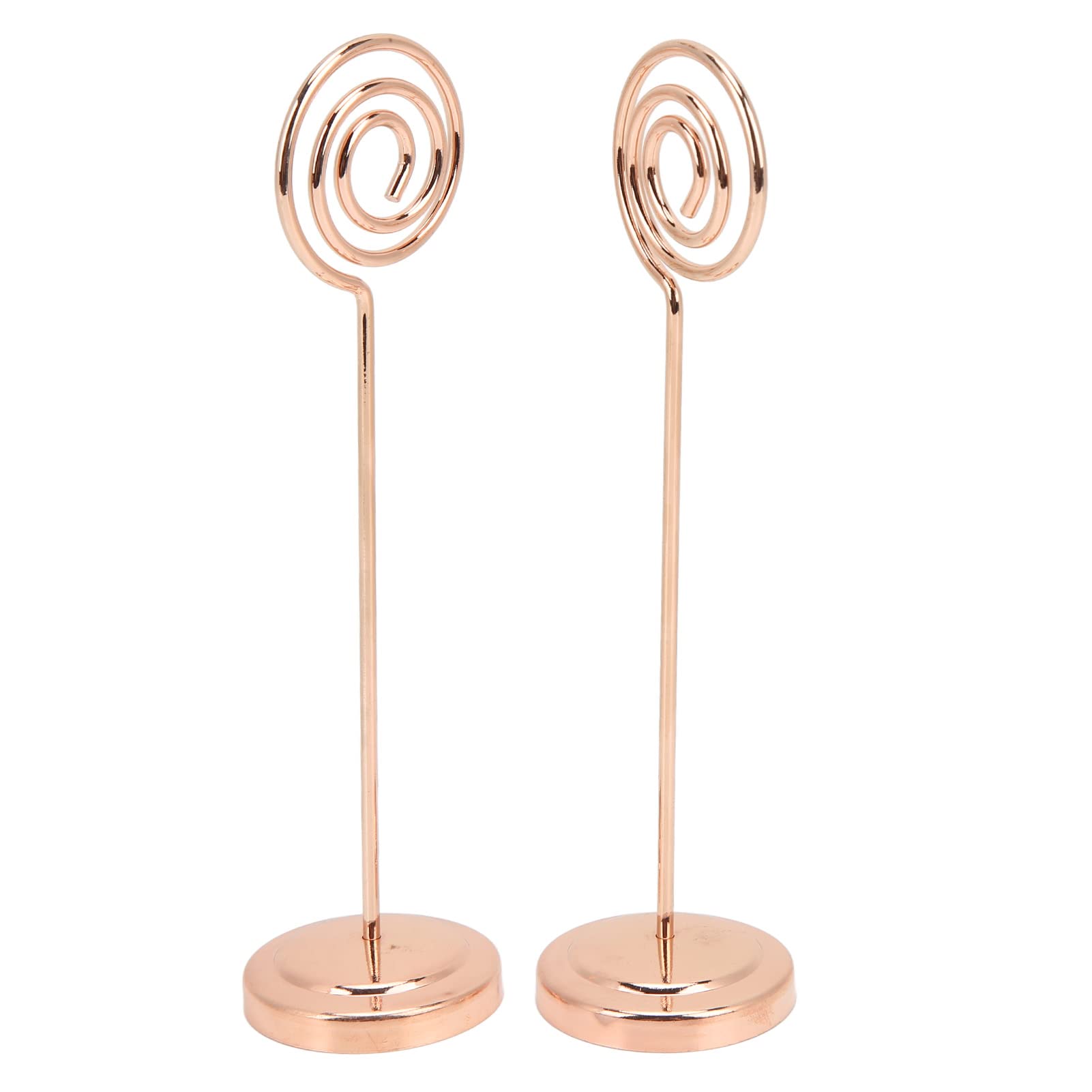 Uchwyty na numery stolików, Table Number Holder Semicircle Base Electroplating Gold Rose 2 Pcs Wedding Office(Rose Gold)