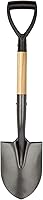 VNIMTI 28-Inch Round Point Digging Shovel with Wooden D-Handle - Durable Carbon Steel Garden Tool for Efficient Soil Work