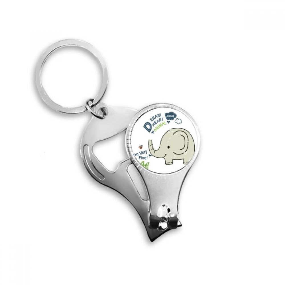 Porte-clés éléphant en métal cadeau utile et original avec coupe-ongles intégré