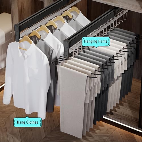 Tringle à vêtements rétractable et solide pour suspendre 25 kg