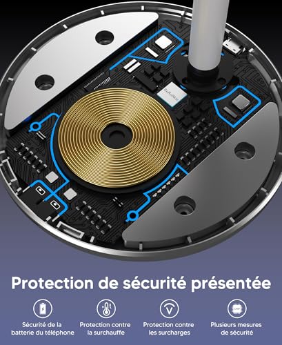 RoRoSkin Station de Charge inductive, Chargeur de Station de Charge sans Fil 3 en 1, Chargeur sans Fil Compatible avec Chargeur Mag Safe pour iPhone 16 15 14 iWatch Ultra 2/1,Series 10/9 – Image 5