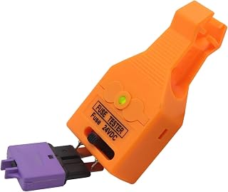 24VDC Automotive Fuse Tester - One-Button Detection with Indicator Light | Adjustable Probe for Standard Fuses | Quick-Release Safety Tool for Cars, Motorcycles, RVs, and Industrial Circuits