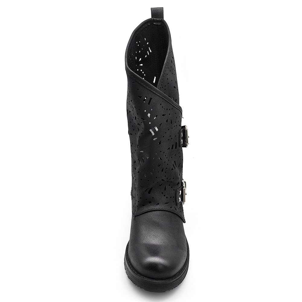 IF Fashion - Botas de mujer con hebilla y tacones 337