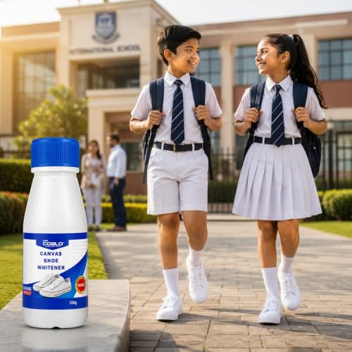 Image of Canvas Shoe Whitener 120 ml White Shoe Polish Cleaner for Canvas, Sneakers & Sports Shoes | Instant Whitening & Stain Cover | Easy Applicator Bottle
