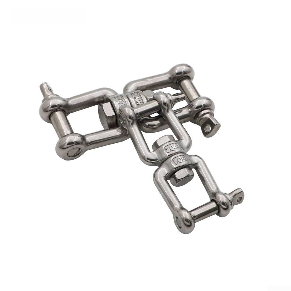 Honseadek Anello di collegamento girevole in acciaio inossidabile, hardware per sartiame marino con gancio rotante a scatto per catena di ancoraggio per barche, clip di sollevamento resistente, (20 mm