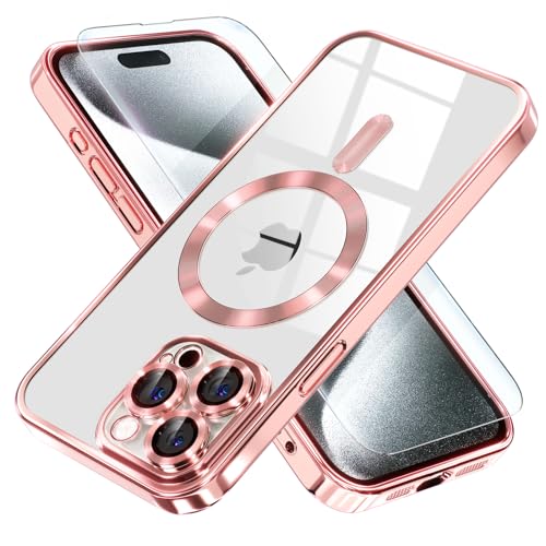 Image of Misea Magnetic for iPhone 15 Pro Case Compatible with MagSafe Pink