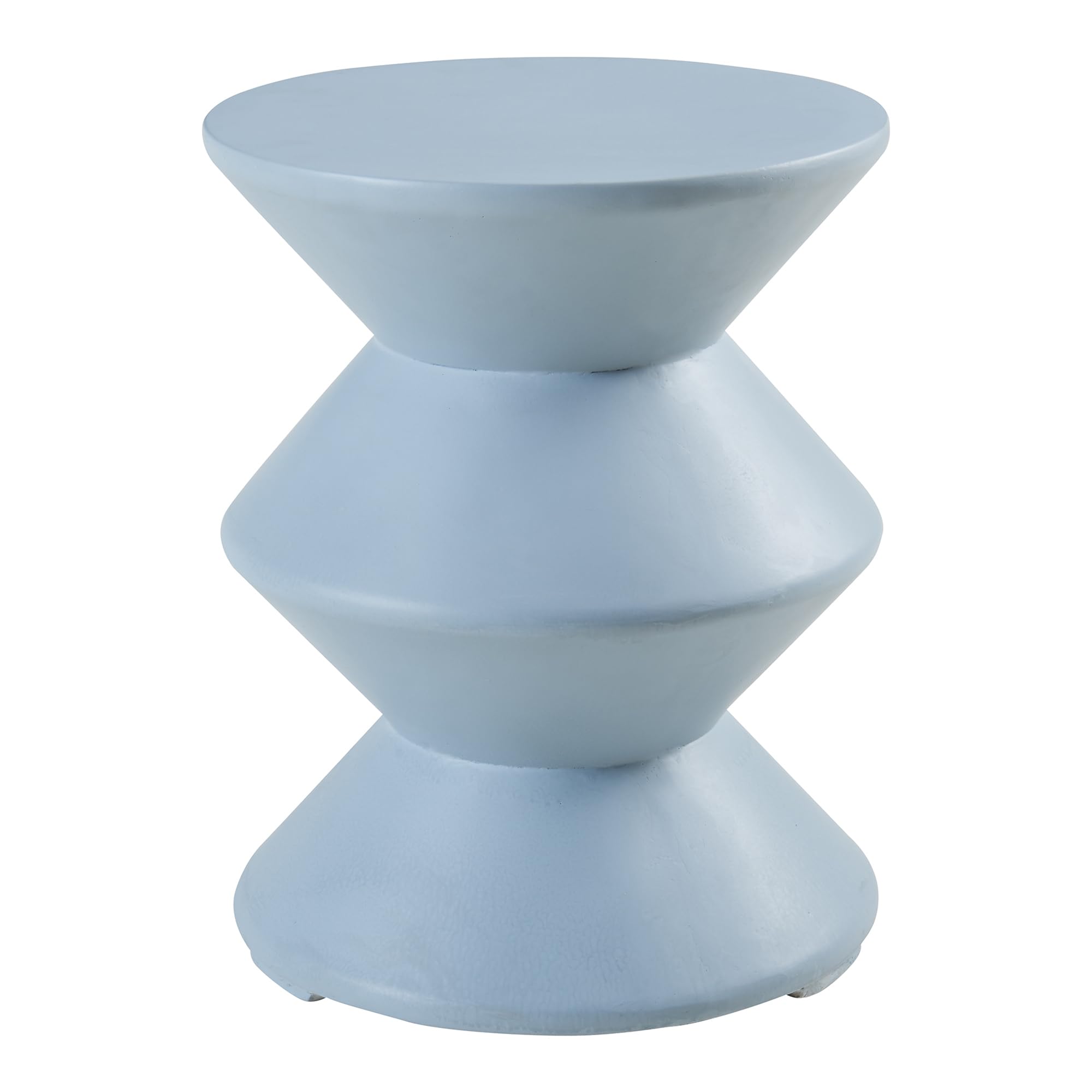 [en.casa] Table d'Appoint Polyvalente Bout de Canapé Table de Chevet Moderne Solide Support Décoratif Pratique Intérieur et Extérieur en Été Chambre Salon Bureau Béton Léger 47 x 37 cm Bleu Clair