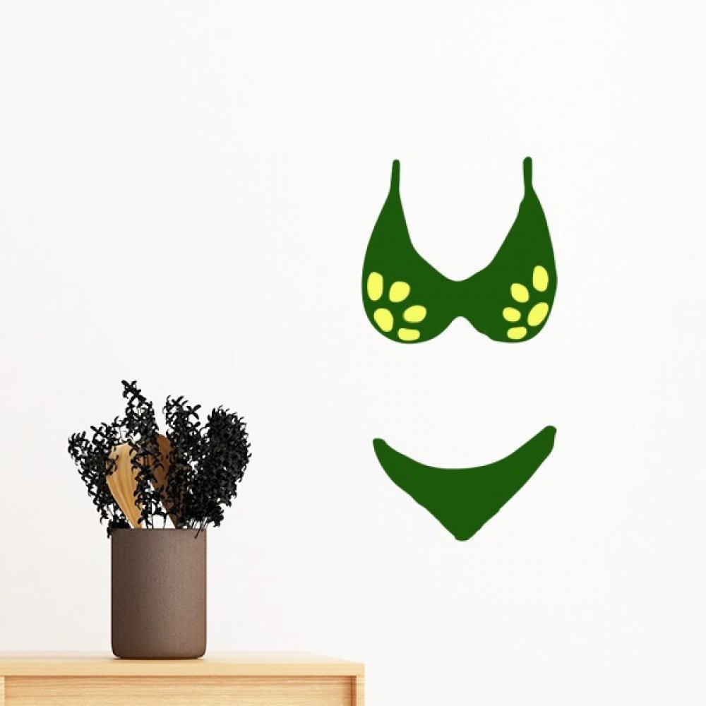 Papier Peint Vinyle Amovible Vert Maillot de Bain pour Décorer un Mur sans Abîmer la Peinture