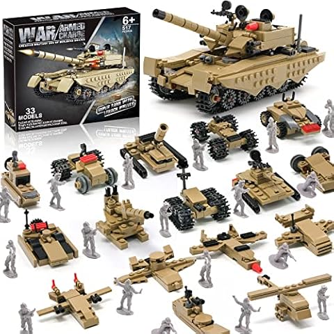 Juego de bloques de construcción de tanques del ejército para niños Cover