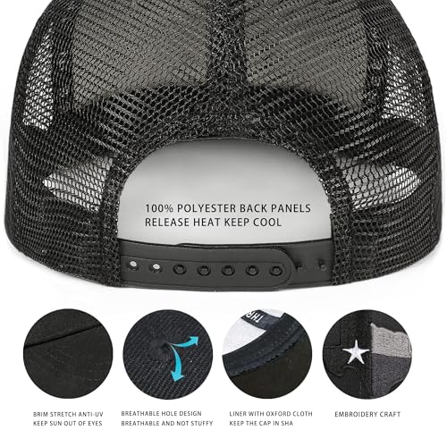 Image of Adjustable State Flag Trucker Hat Mesh Baseball Cap with Embroidered Patch for Men Women