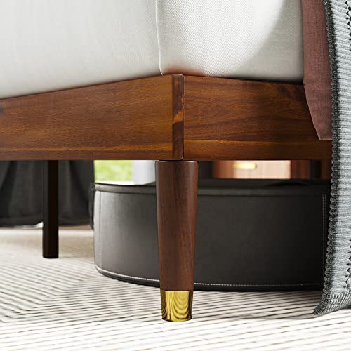 Zinus Raymond Wood Platform Bed Frame With Adjustable Upholstered Headboard / Solid Wood Foundation / Wood Slat Support / No Box Spring Needed / Easy Assembly, Full #TOP6