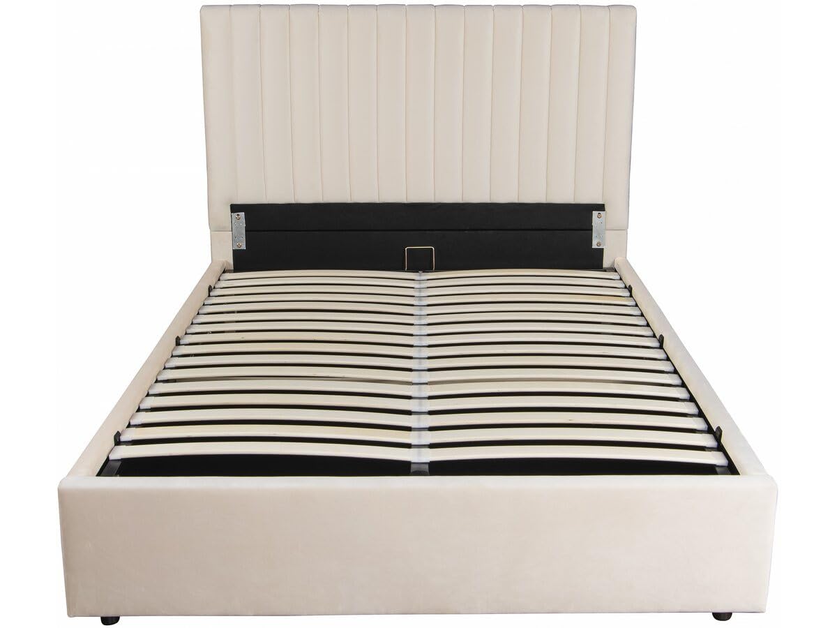 Habitat et Jardin Lit avec Coffre Mia - 140 x 190 cm - Beige