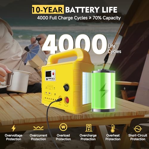 Générateur solaire LiFePO4 avec lampe LED intégrée et banque d'alimentation rouge