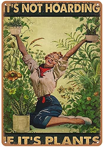 Dreacoss Gardening tin Sign, Plant Lady tin Sign, Plant Mom tin Sign, Gardener tin Sign, Girl Loves Life,Home Decor, Bars, Restaurants, garages, cafes, tin Signs 8x12 inches