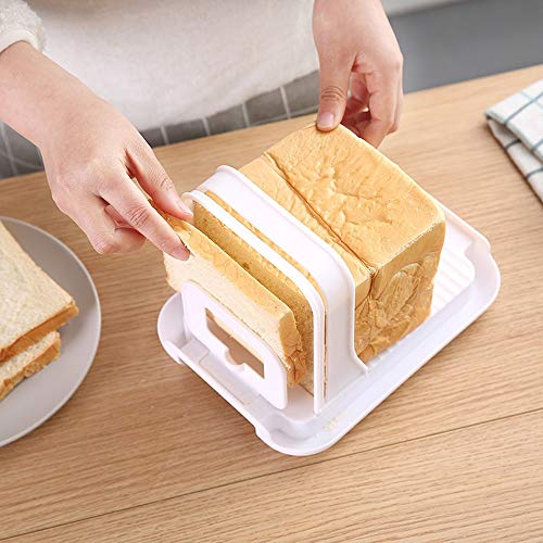 Bread Slicer,Adjustable Toast Slicer Folding Bread Toast Slicer Compact Bagel Loaf Slicer Sandwich Maker Toast Slicing Machine Toast Cutting Guide Cutting Rack - Thumbnail 5