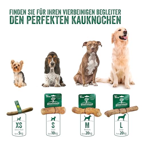 GOODWOOD - Kauknochen S (3er Set) - Kaffeeholz - für kleine Hunde - natürliche Zahnpflege, beugt Zahnstein & Zahnfleischerkrankungen vor - 100% natürlich & koffeinfrei - vegan